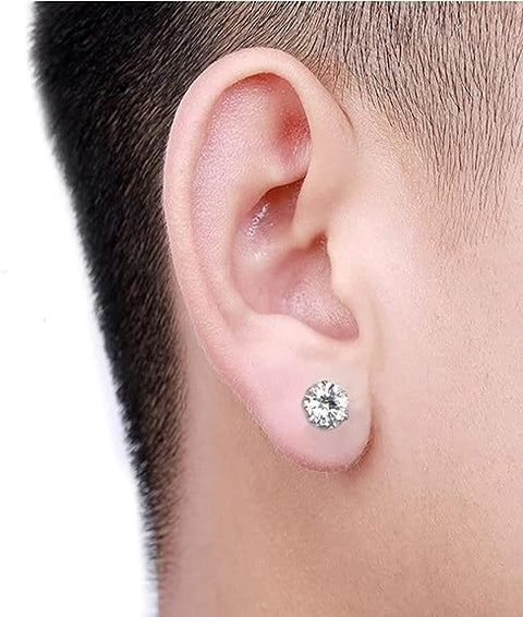 Magnet Silver Stud | Diamond Earring