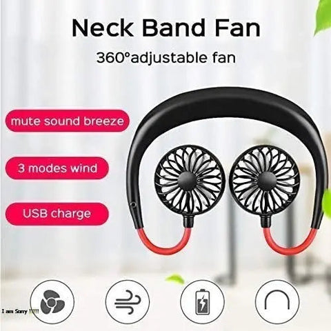 Portable Mist Neck Fan – Rechargeable Bladeless Cooling Fan with Water Spray & Strong Airflow