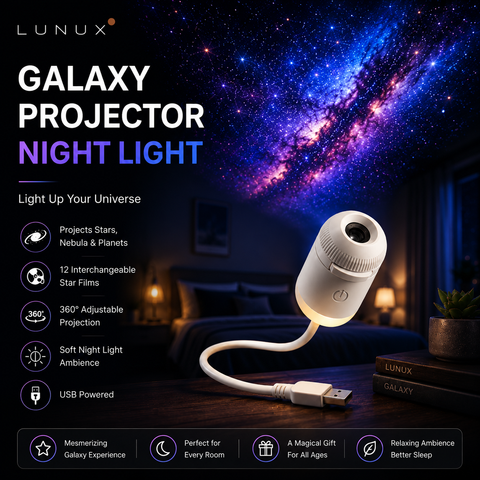 LUNUX Galaxy Projector Night Light