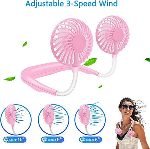 Portable Mist Neck Fan – Rechargeable Bladeless Cooling Fan with Water Spray & Strong Airflow
