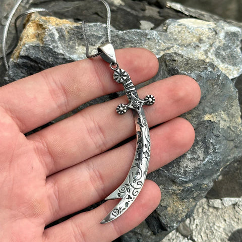 Silver Zulfiqar Necklace Pendant