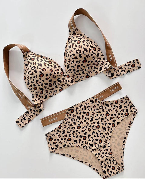 Wild Leopard Print Bra & Panty Set